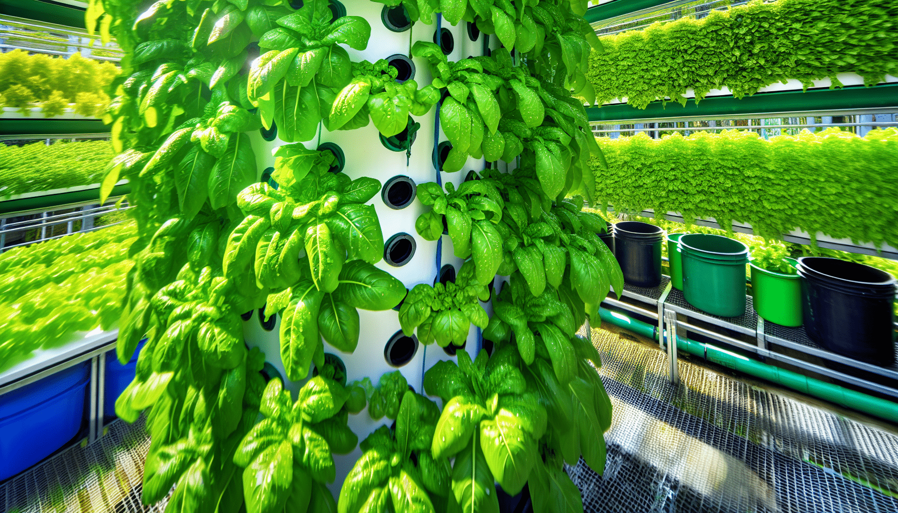 Sustainable hydroponics tower garden conserving water and promoting eco-friendly food production