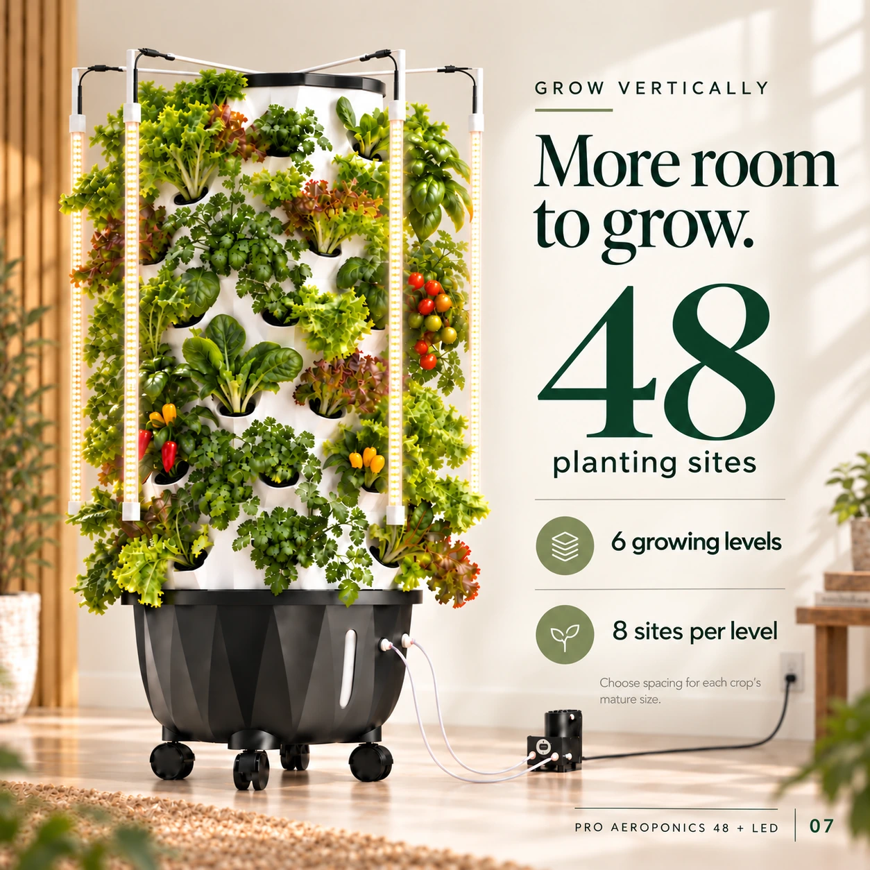 Hydroponics Growing Systems Pro AeroTower — High-Pressure Aeroponics Growing System (48 Pots) - Image 19
