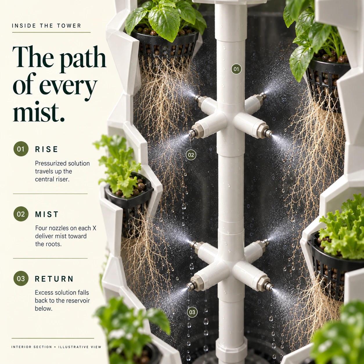 Hydroponics Growing Systems Pro AeroTower — High-Pressure Aeroponics Growing System (48 Pots) - Image 23