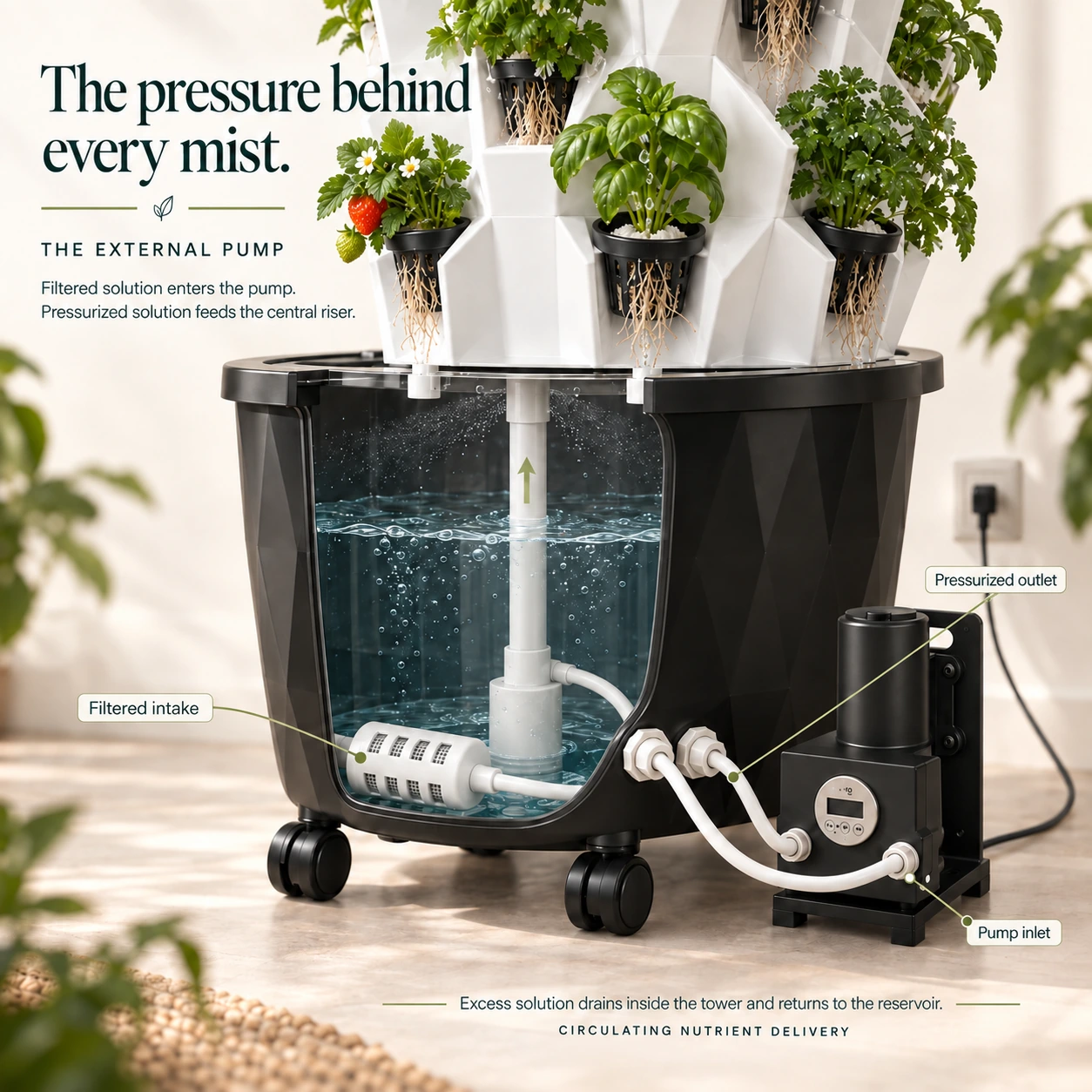 Hydroponics Growing Systems Pro AeroTower — High-Pressure Aeroponics Growing System (48 Pots) - Image 25