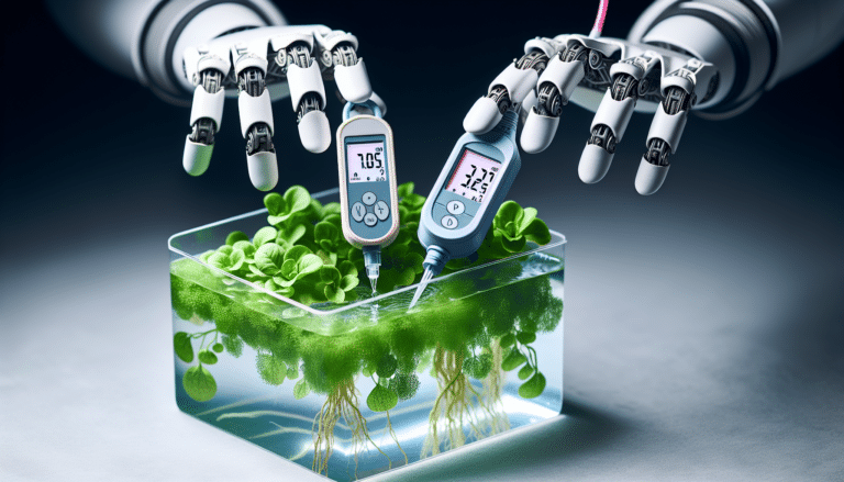 Monitoring TDS and pH levels in a hydroponic system.