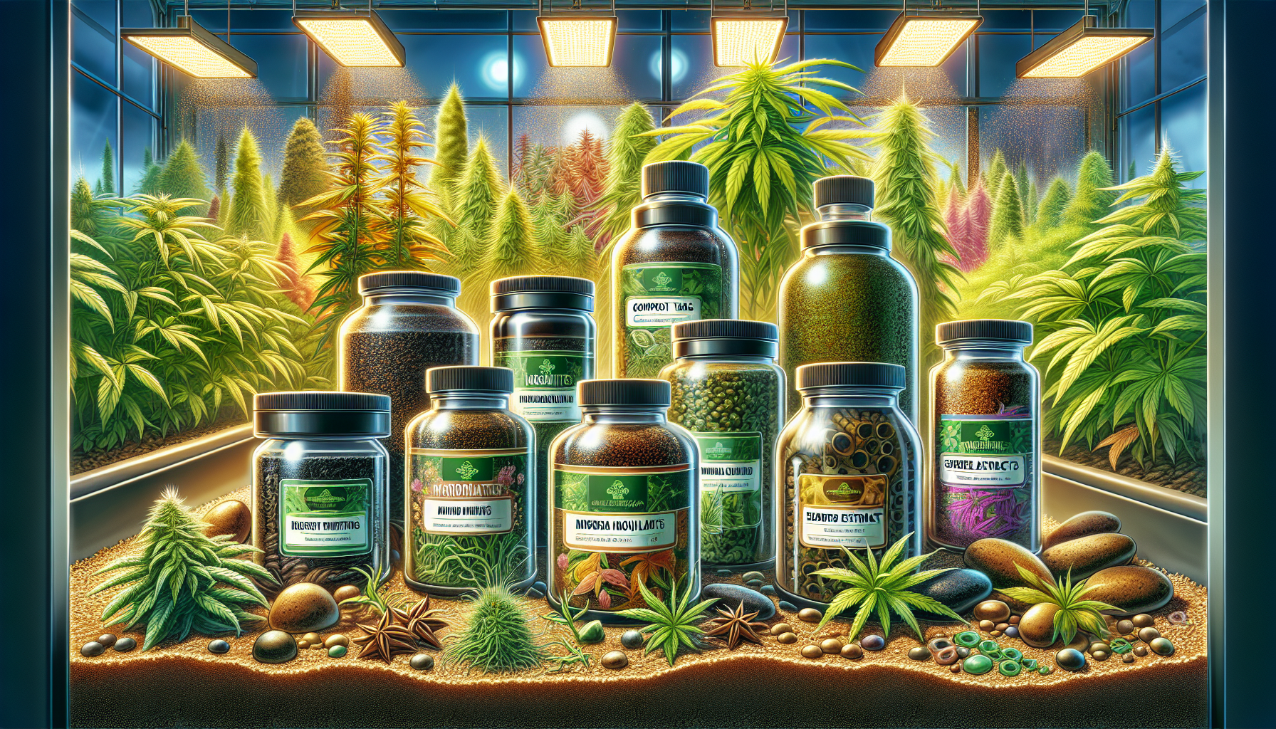 Illustration of organic additives for hydroponic systems
