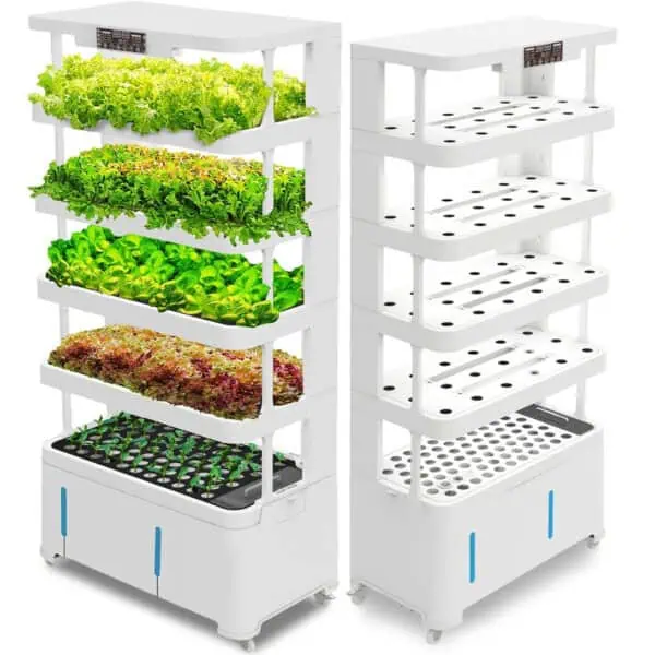 NutraTower Garden Hydroponic Growing System – 72 Planting Sites, LED Daylights, Automated Indoor Garden Kit with Germination Bed, Mist Spraying Technology & Controlled Ventilation