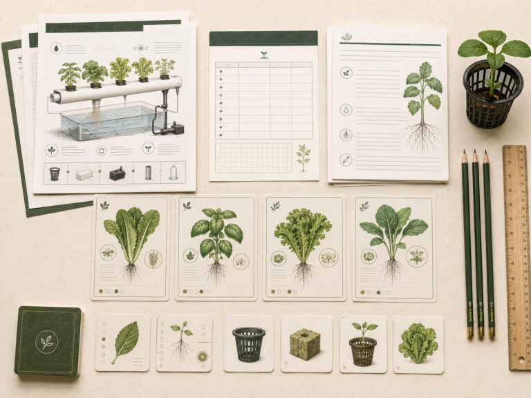 Printed classroom resource set for hydroponics teaching