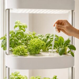 Measuring hydroponic nutrients under LED grow lights