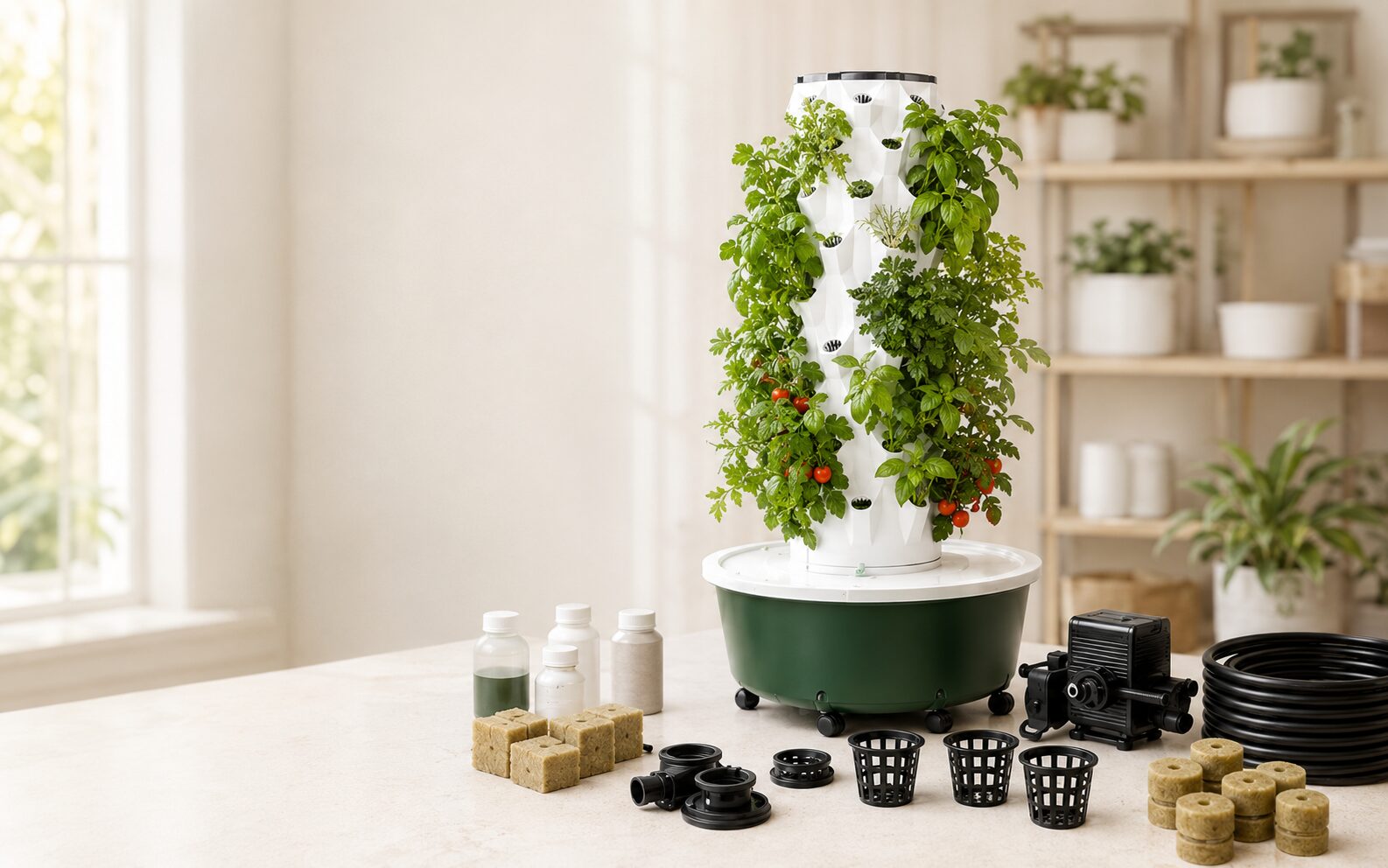 Nutraponics system with compatible parts and supplies