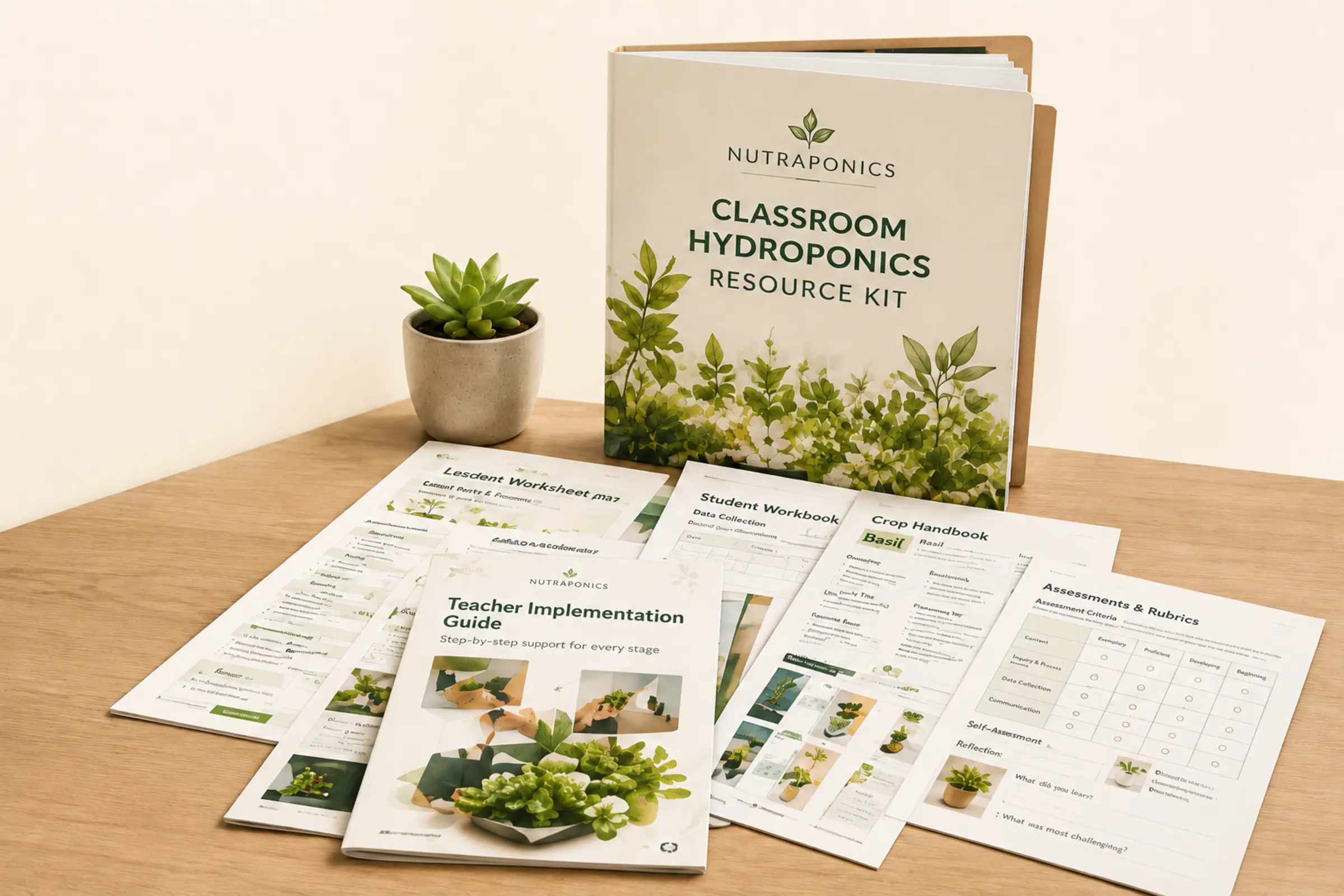 Nutraponics Classroom Hydroponics Resource Kit with educator guides and printable classroom resources.