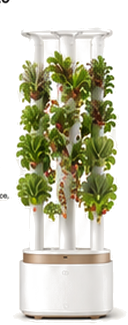 Gardyn Home 4 vertical hydroponic tower with leafy greens