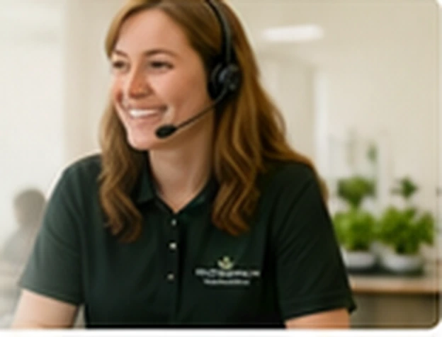 Nutraponics school support specialist wearing a headset.