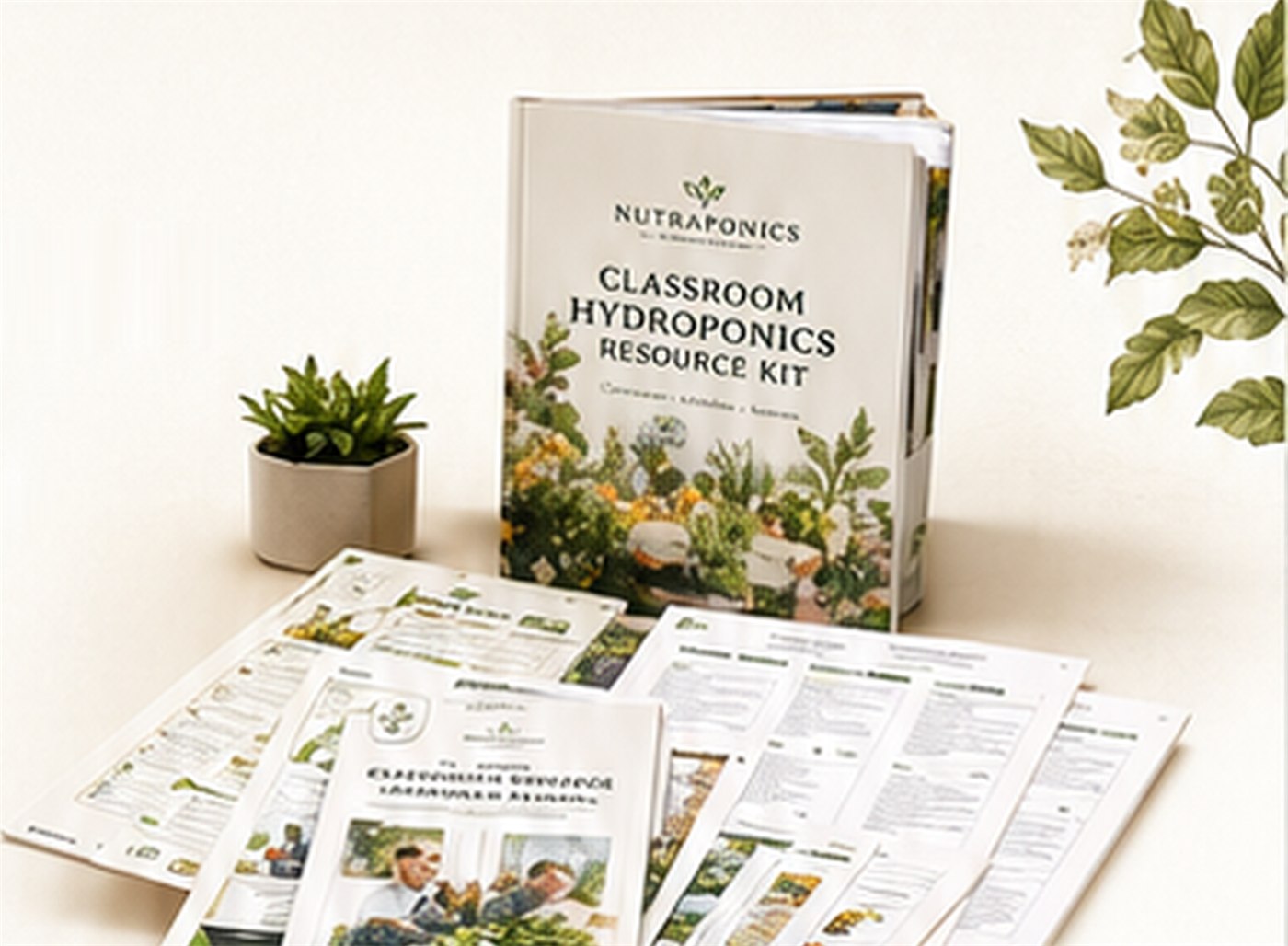 Classroom Hydroponics Resource Kit cover with printed educator guides and worksheets.