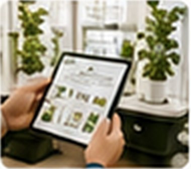 Educator browsing the Nutraponics education resource hub on a tablet.