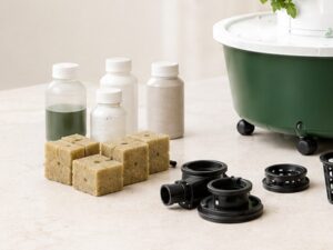 Nutrient bottles, seedling sponges and net pot fittings