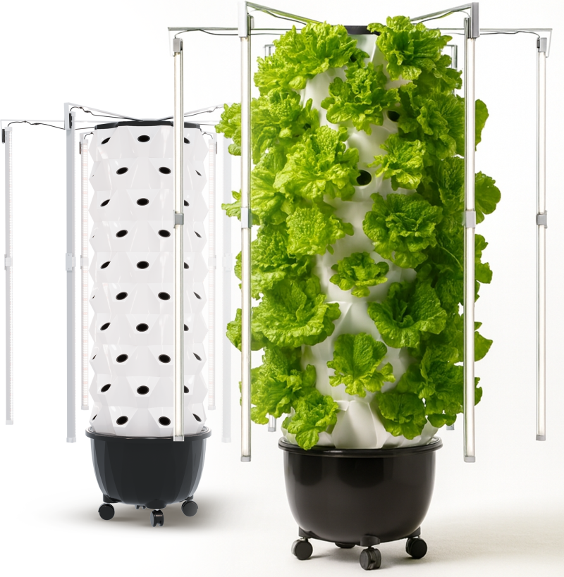 Nutraponics Pro Tower 80 LED hydroponic tower garden growing lettuce