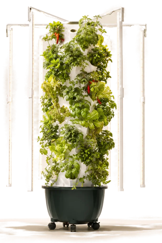 Nutraponics Pro Tower Garden growing leafy greens