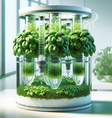Hydroponic system with plants and nutrient solution